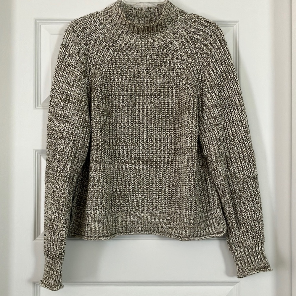 Madewell EUC Marled Cotton Mockneck Sweater